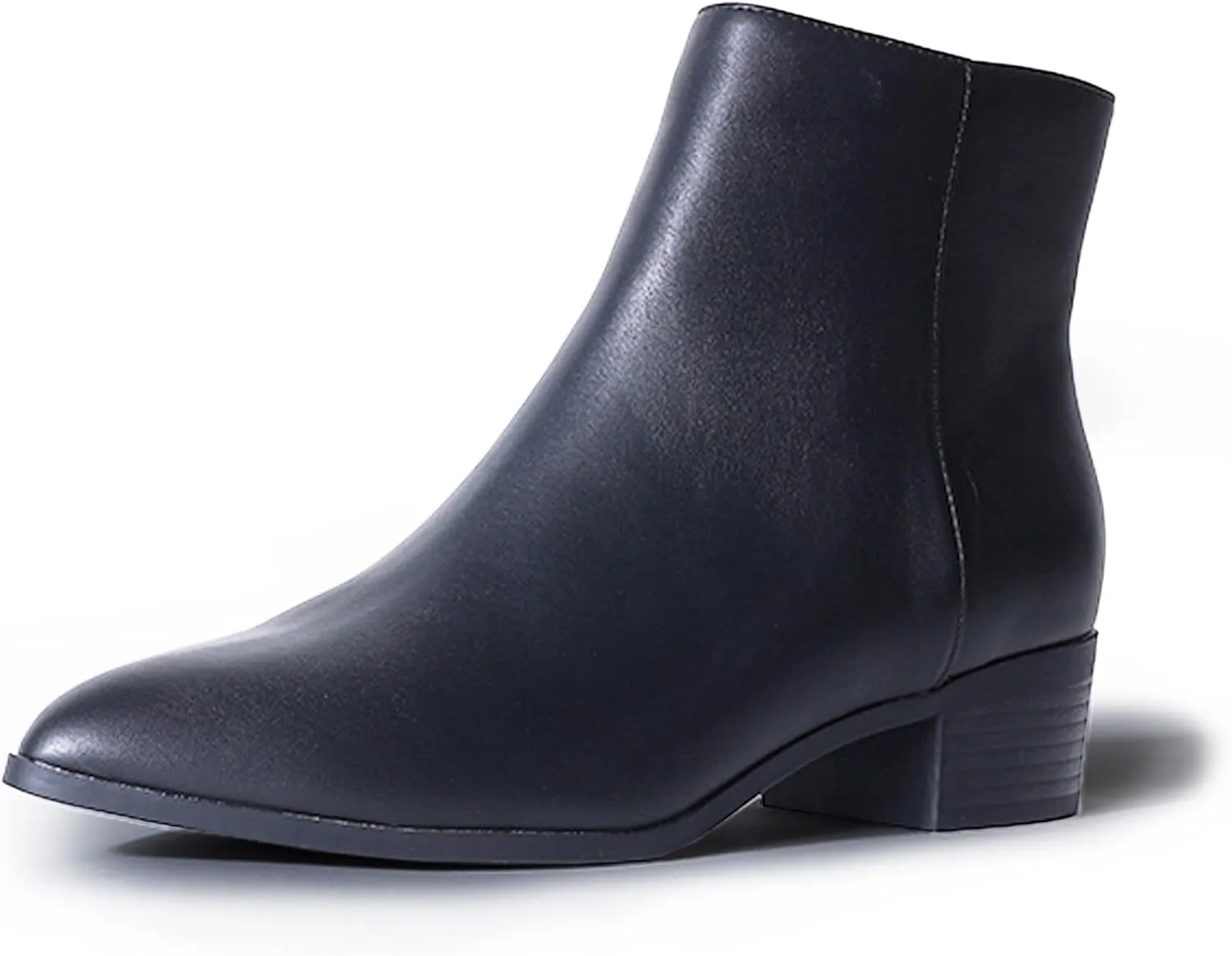 J. Adams Women's Viper Ankle Boots - Short Chunky Low-Heel Pointed-Toe Block Booties, Comfortable and Stylish for Everyday Wear