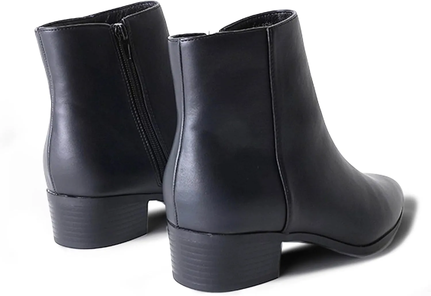 J. Adams Women's Viper Ankle Boots - Short Chunky Low-Heel Pointed-Toe Block Booties, Comfortable and Stylish for Everyday Wear