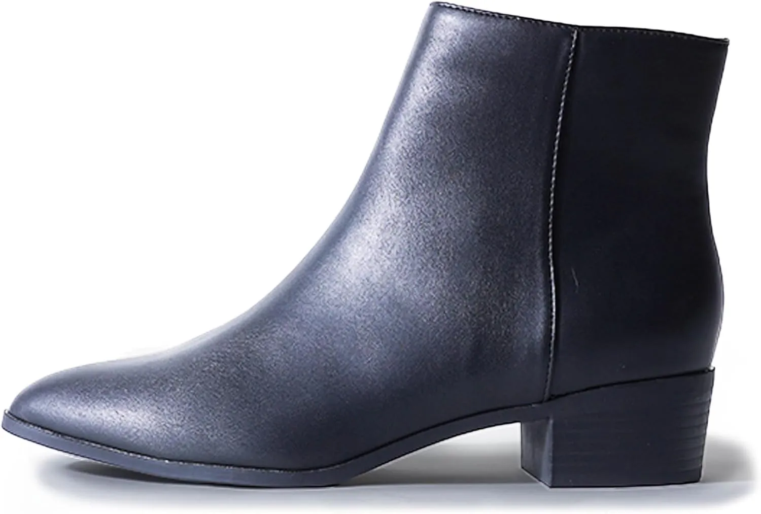 J. Adams Women's Viper Ankle Boots - Short Chunky Low-Heel Pointed-Toe Block Booties, Comfortable and Stylish for Everyday Wear