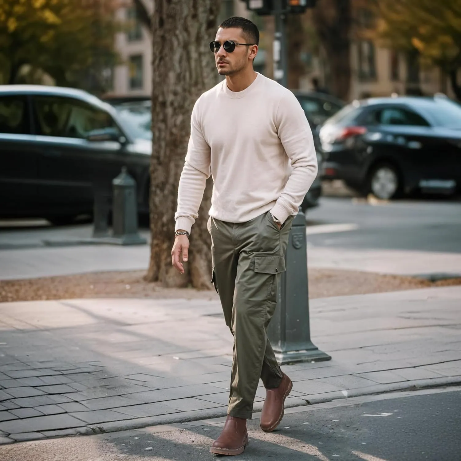 Jousen Mens Boots Retro Chelsea Boots Mens Casual Slip On Boots for Men