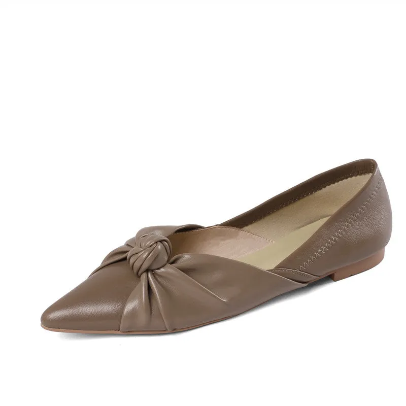 Judy Beige Pointed Toe Flats