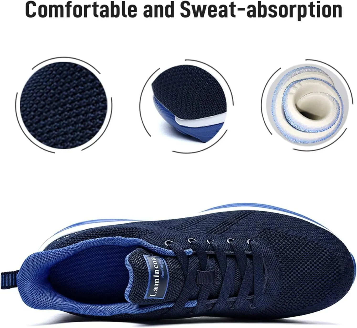 Lamincoa Womens Walking Shoes Lightweight Running Shoes Womens Tennis Shoes Non Slip Air Shoes Breathable Mesh Air Cushion Sneakers for Gym Workout Sports