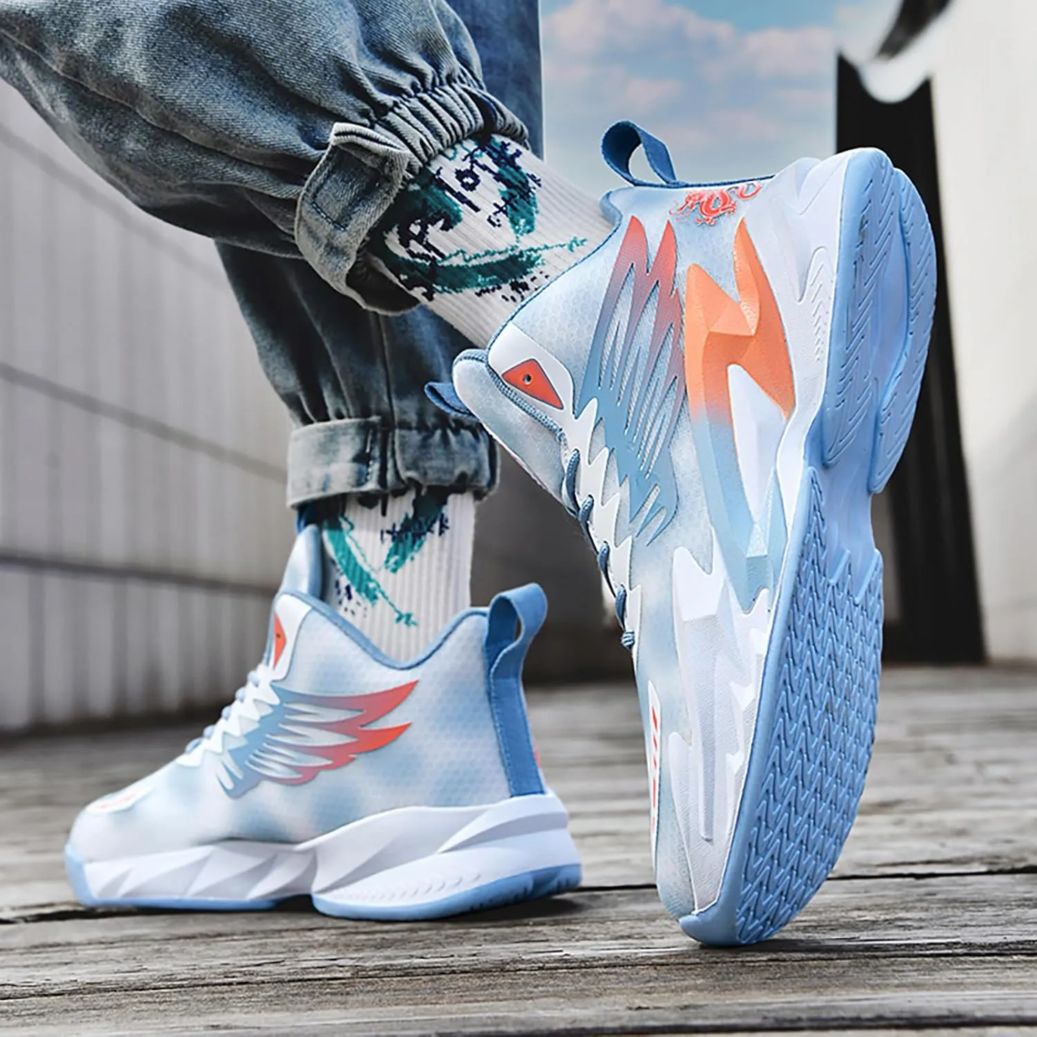 Men's Basketball Shoes Anti-Slip Breathable Womens School Training Running Shoes Fahsion Sneakers Comfortable Outdoor Gym Shoes