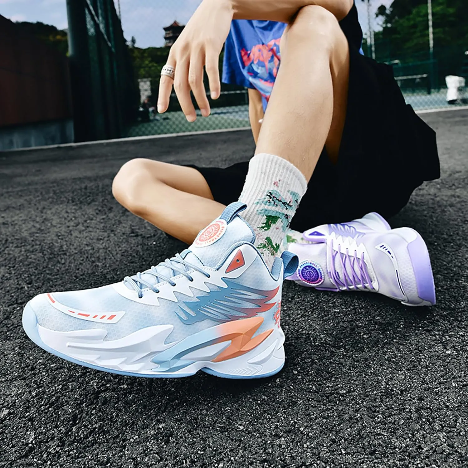 Men's Basketball Shoes Anti-Slip Breathable Womens School Training Running Shoes Fahsion Sneakers Comfortable Outdoor Gym Shoes