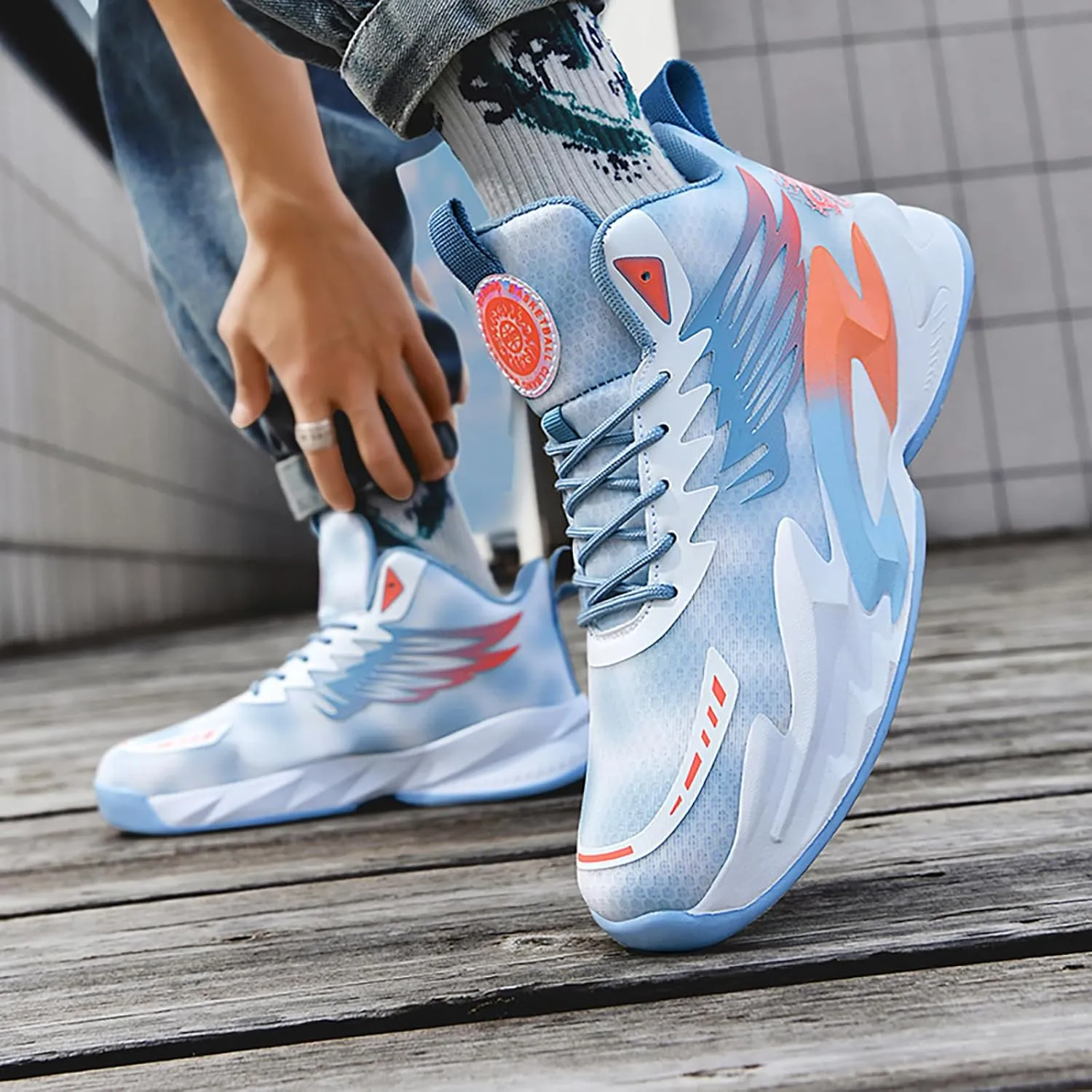 Men's Basketball Shoes Anti-Slip Breathable Womens School Training Running Shoes Fahsion Sneakers Comfortable Outdoor Gym Shoes