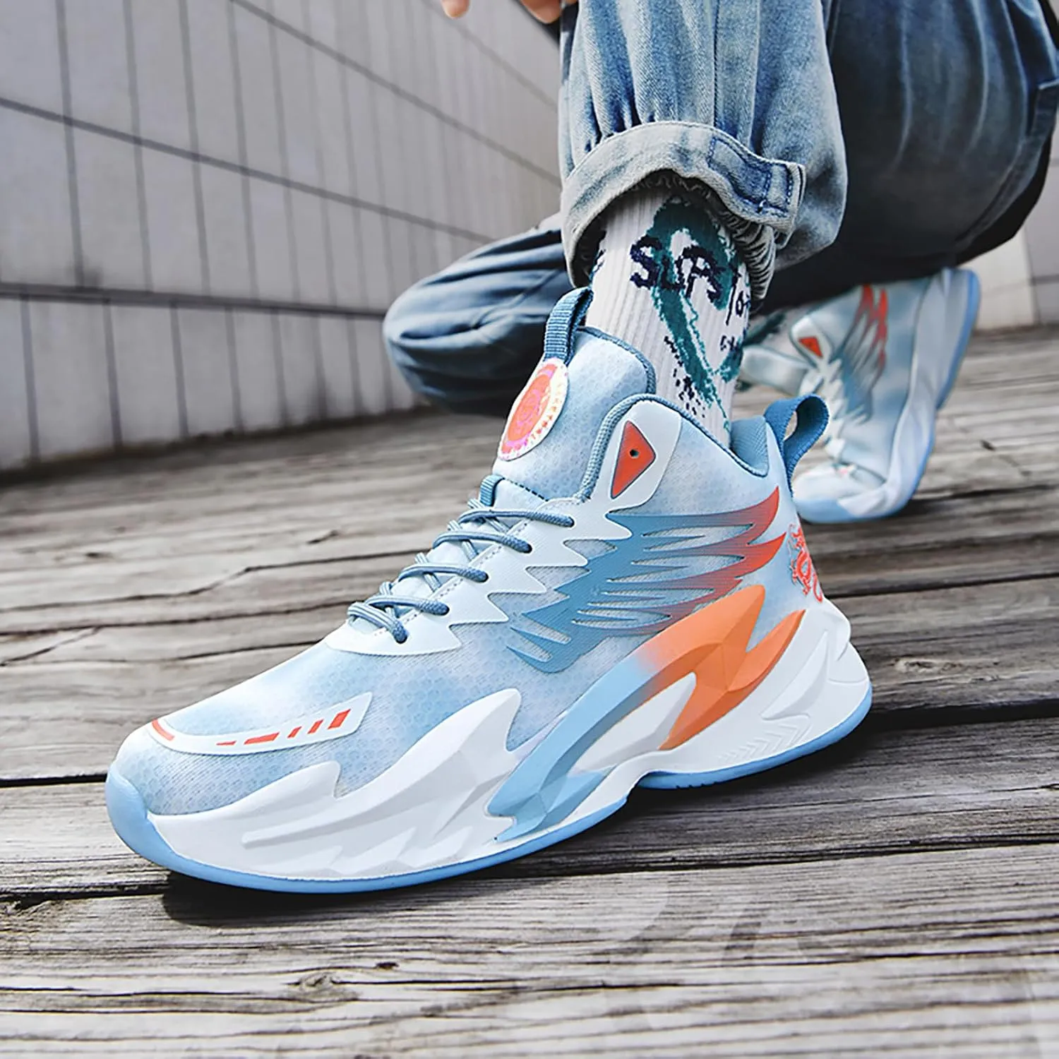 Men's Basketball Shoes Anti-Slip Breathable Womens School Training Running Shoes Fahsion Sneakers Comfortable Outdoor Gym Shoes
