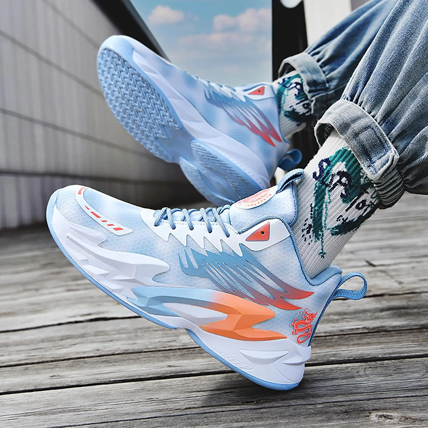 Men's Basketball Shoes Anti-Slip Breathable Womens School Training Running Shoes Fahsion Sneakers Comfortable Outdoor Gym Shoes
