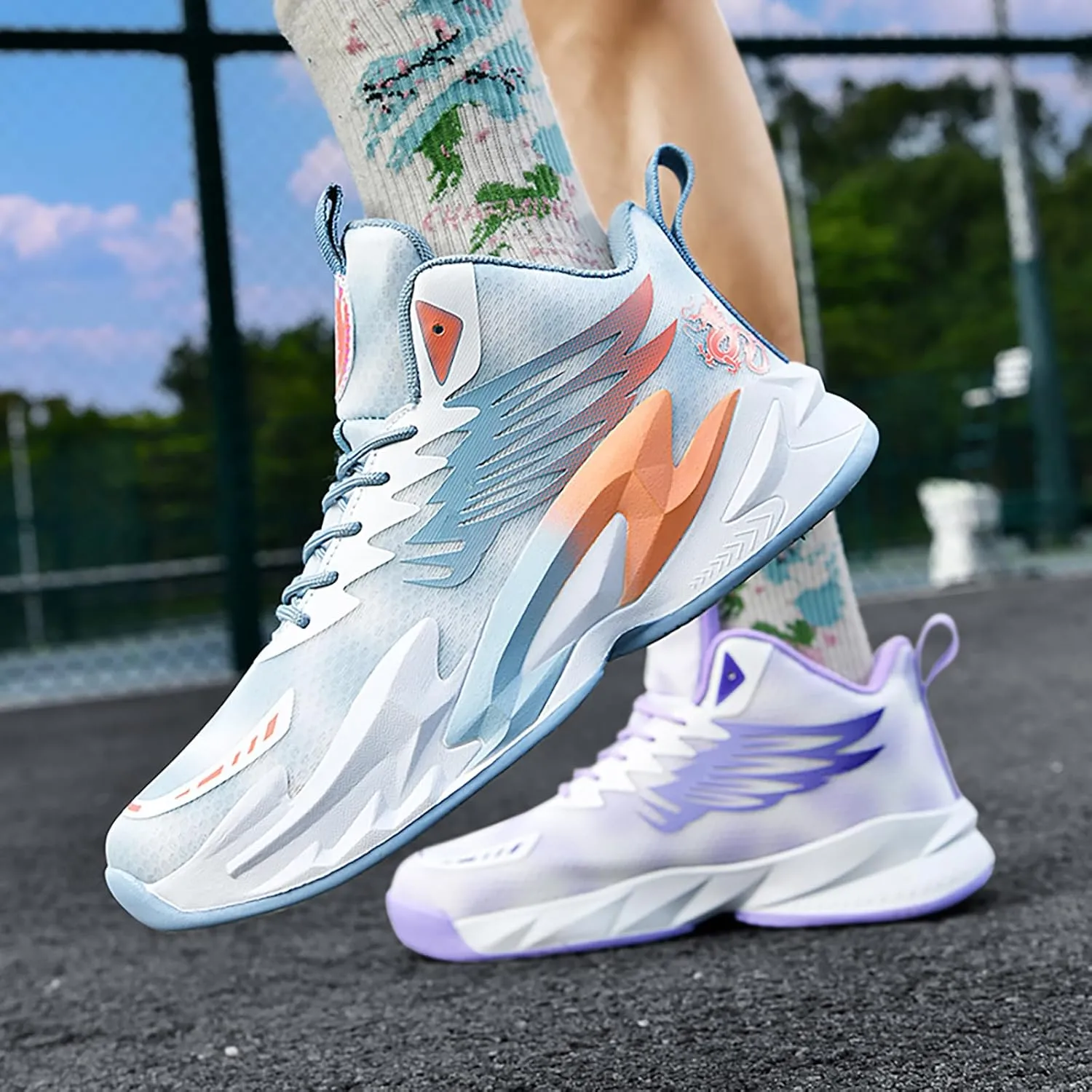 Men's Basketball Shoes Anti-Slip Breathable Womens School Training Running Shoes Fahsion Sneakers Comfortable Outdoor Gym Shoes