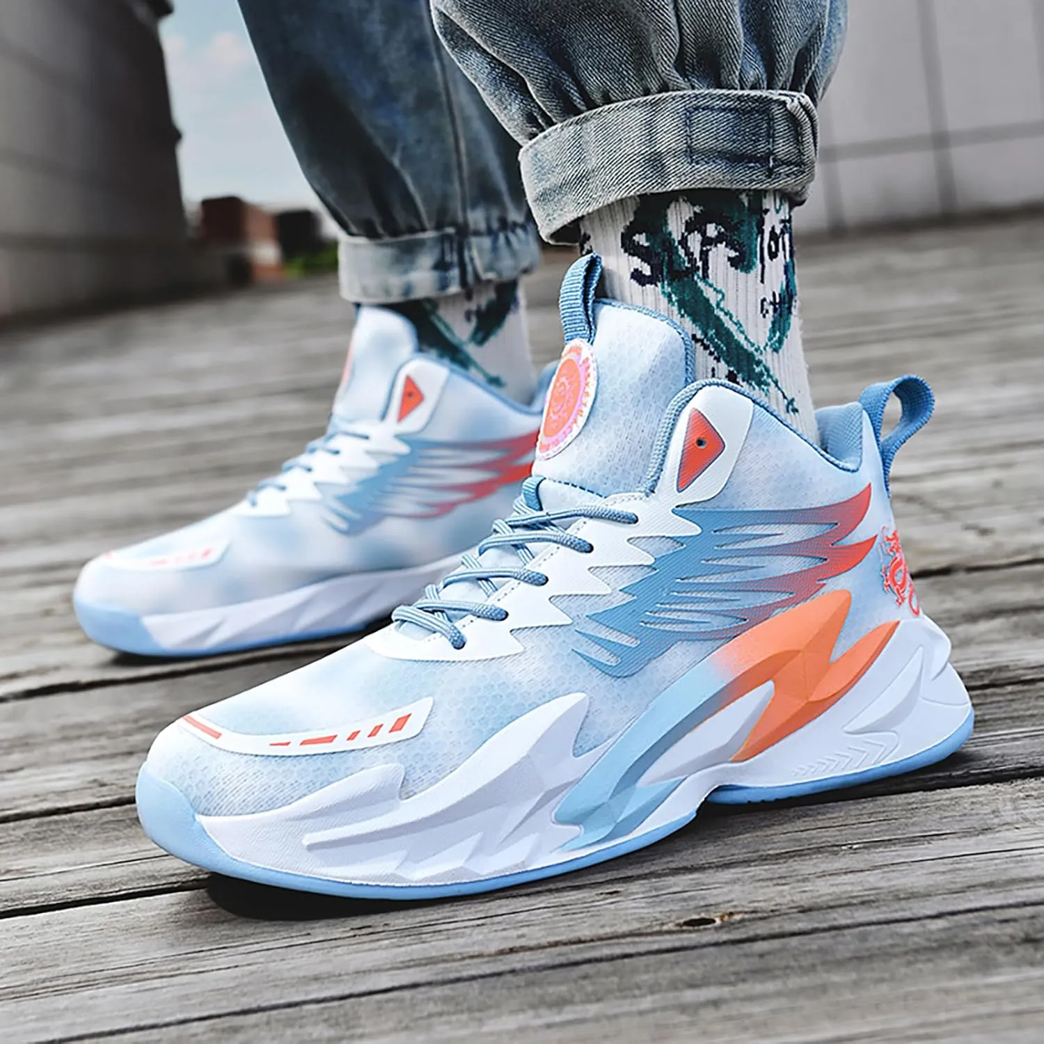 Men's Basketball Shoes Anti-Slip Breathable Womens School Training Running Shoes Fahsion Sneakers Comfortable Outdoor Gym Shoes