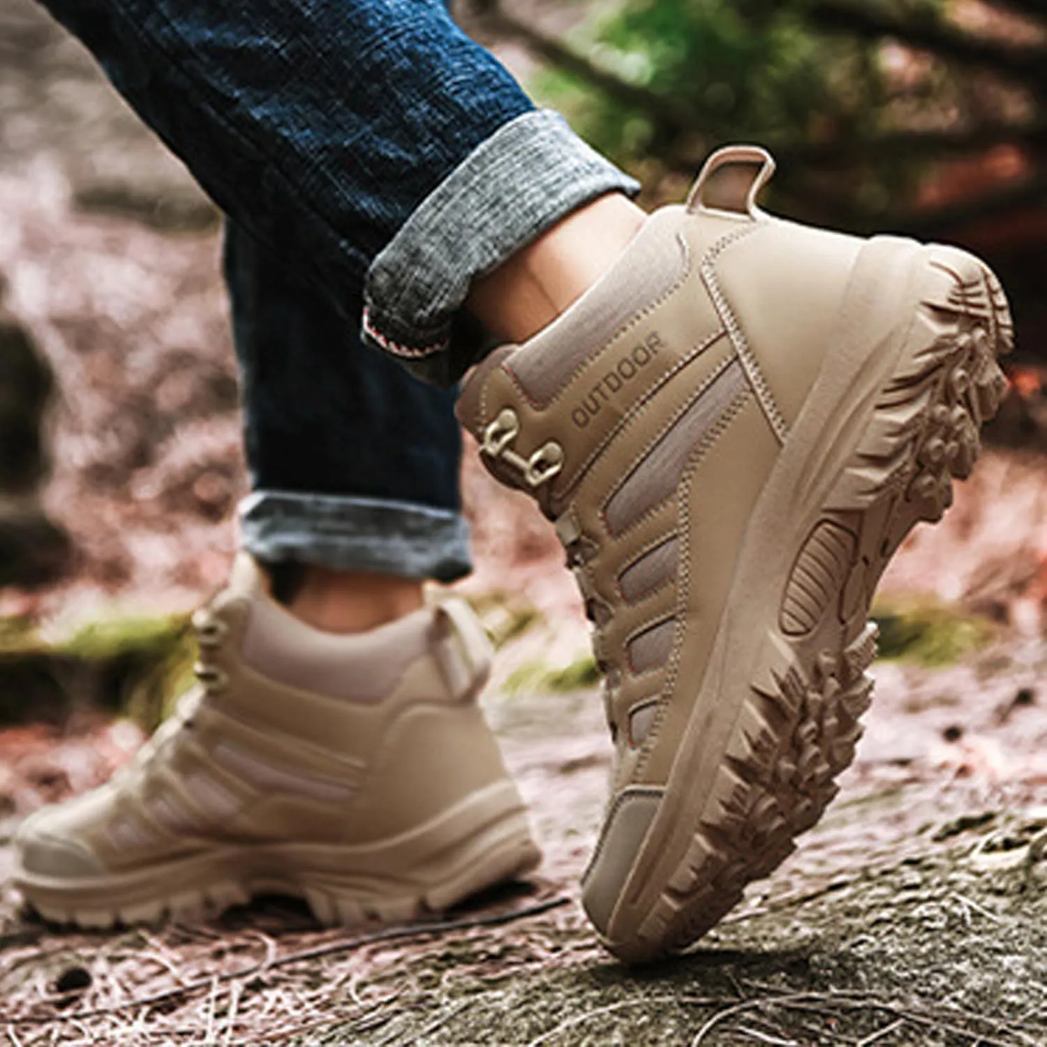 Men'S Breathable And Waterproof Outdoor Hiking Boots Comfortable, Non-Slip And Anti-Collision Toe Cap, Lightweight And Durable Hiking Military Boots Tactical Boots