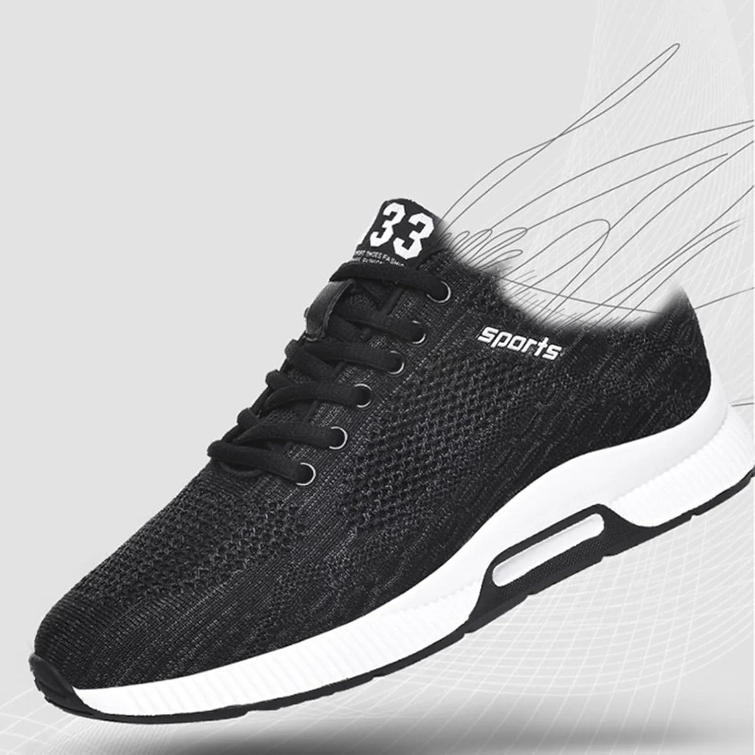 Mens Slip On Sneakers Non Slip Walking Shoes Lightweight Athletic Shoes Casual Running Shoe Increase Height 6/8/10CM