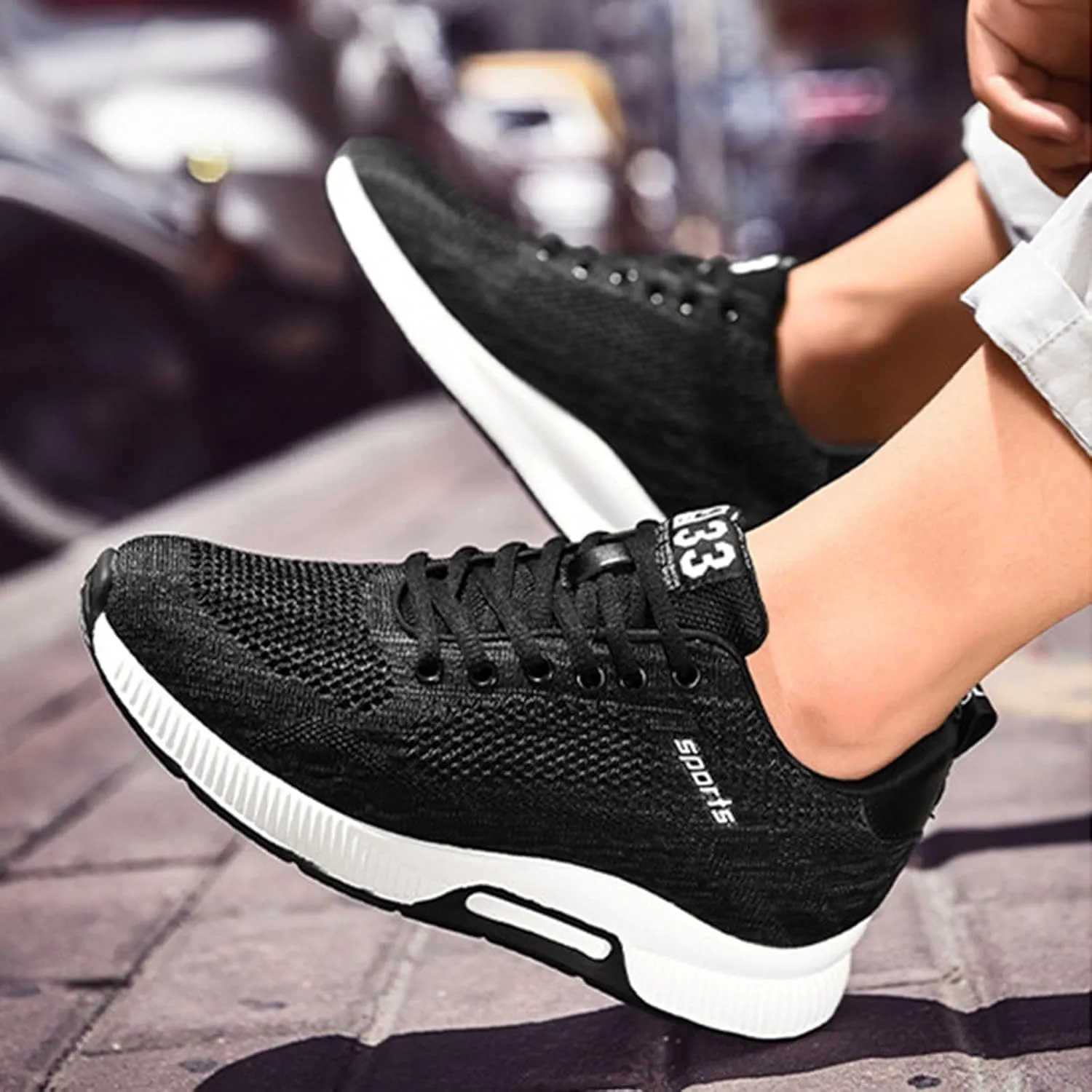 Mens Slip On Sneakers Non Slip Walking Shoes Lightweight Athletic Shoes Casual Running Shoe Increase Height 6/8/10CM