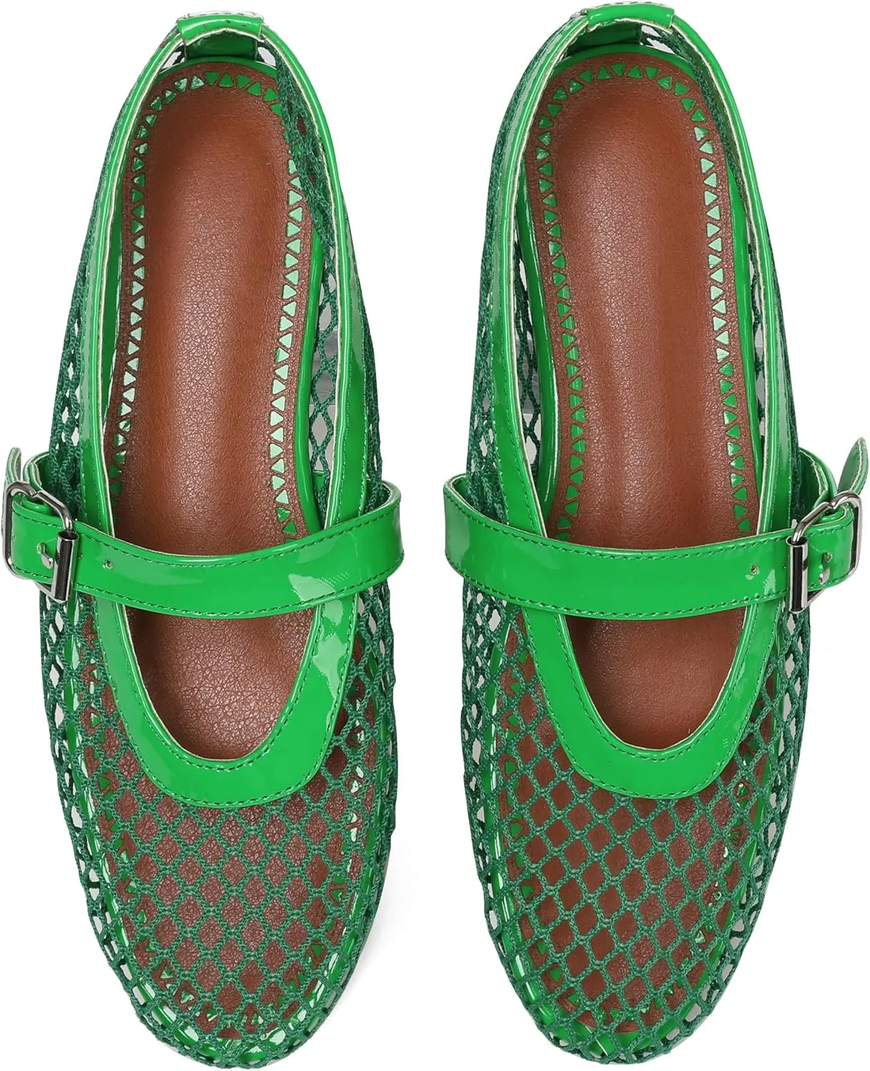Mesh Ballet Flats for Women Round Toe Ballerina Flats Buckle Ballet Flats Shoes for Women Casual Dress Ballerina Mary Jane Flats