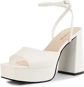 Modatope Platform Heels for Women Platform Sandals Womens Chunky Heel Open Toe Pumps Ankle Strap Womens Wedding Party Pumps Shoes