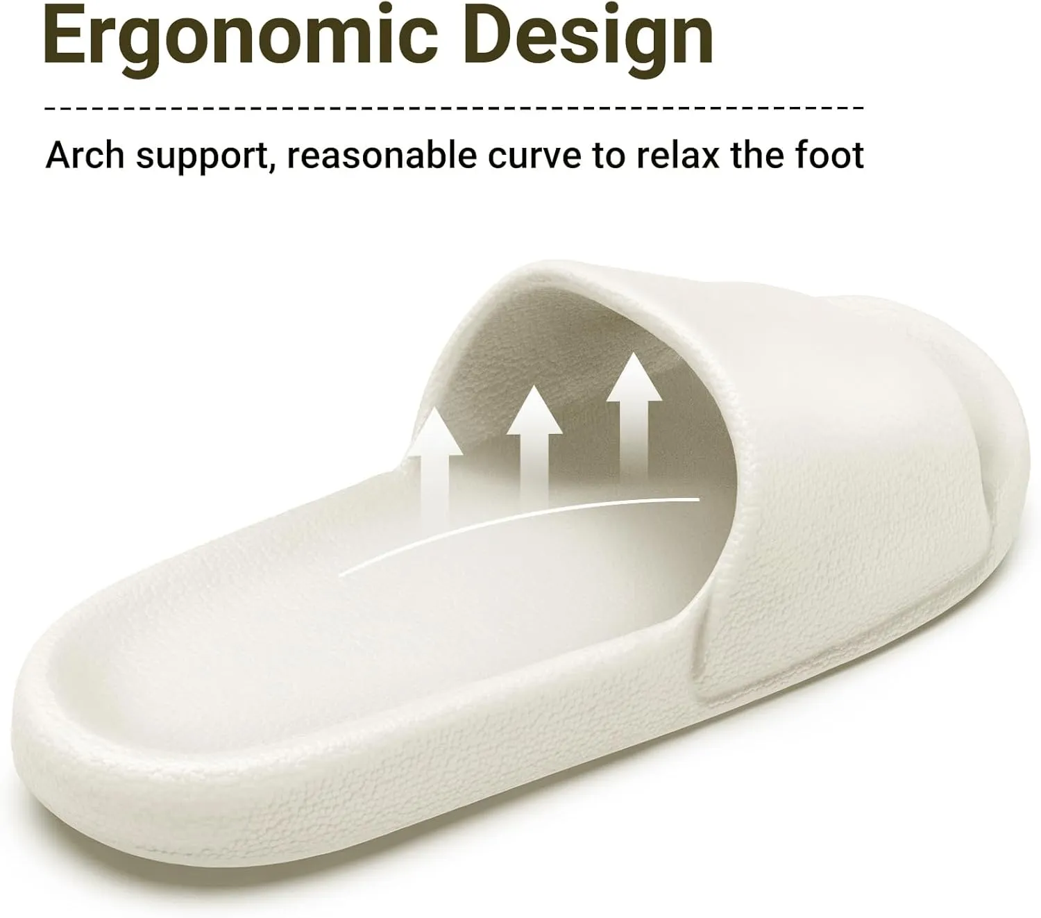 Non-Slip Shower Shoes for Men & Women - House Slippers with Arch Support Quick-Drying, Non-Slip - Cloud Slides Sandals Pool - Perfect for Home, Beach, and Travel