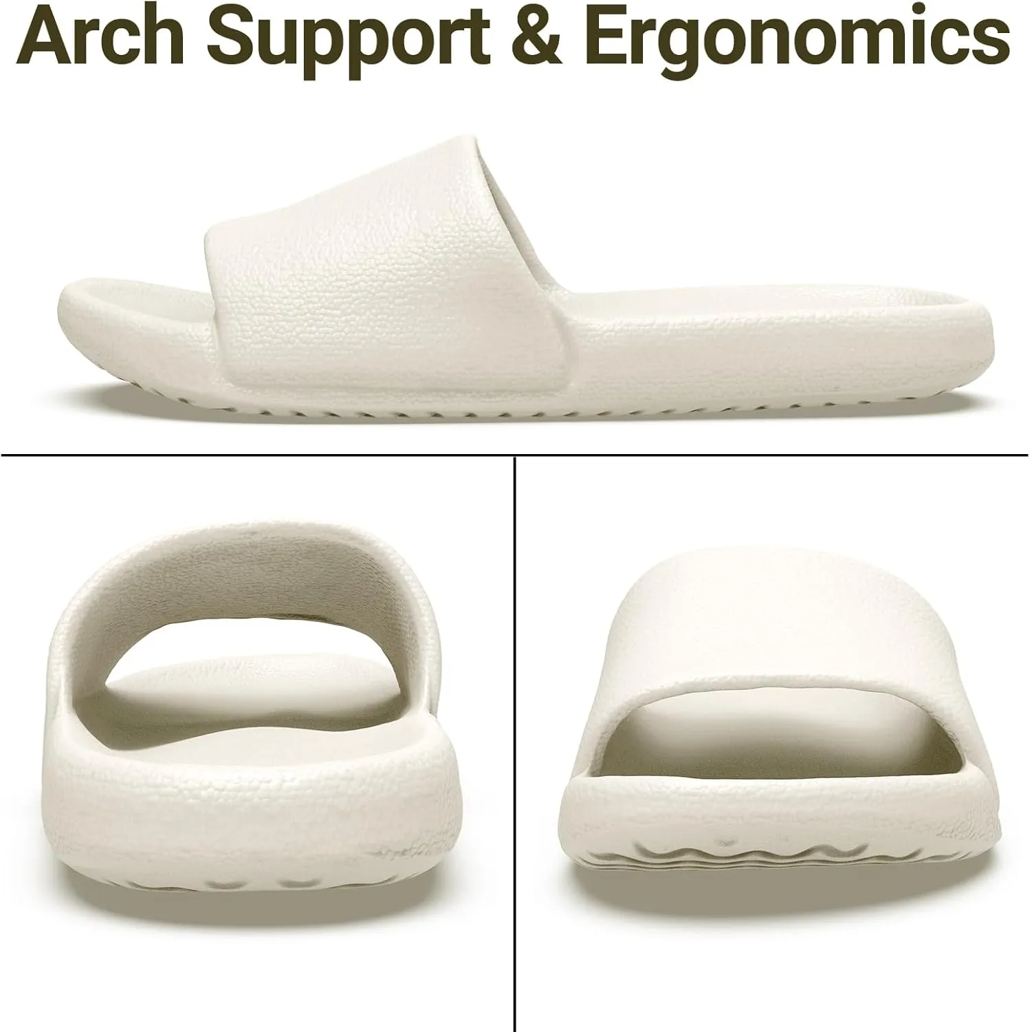 Non-Slip Shower Shoes for Men & Women - House Slippers with Arch Support Quick-Drying, Non-Slip - Cloud Slides Sandals Pool - Perfect for Home, Beach, and Travel