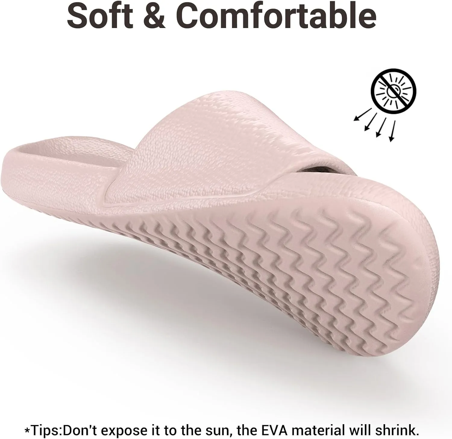 Non-Slip Shower Shoes for Men & Women - House Slippers with Arch Support Quick-Drying, Non-Slip - Cloud Slides Sandals Pool - Perfect for Home, Beach, and Travel