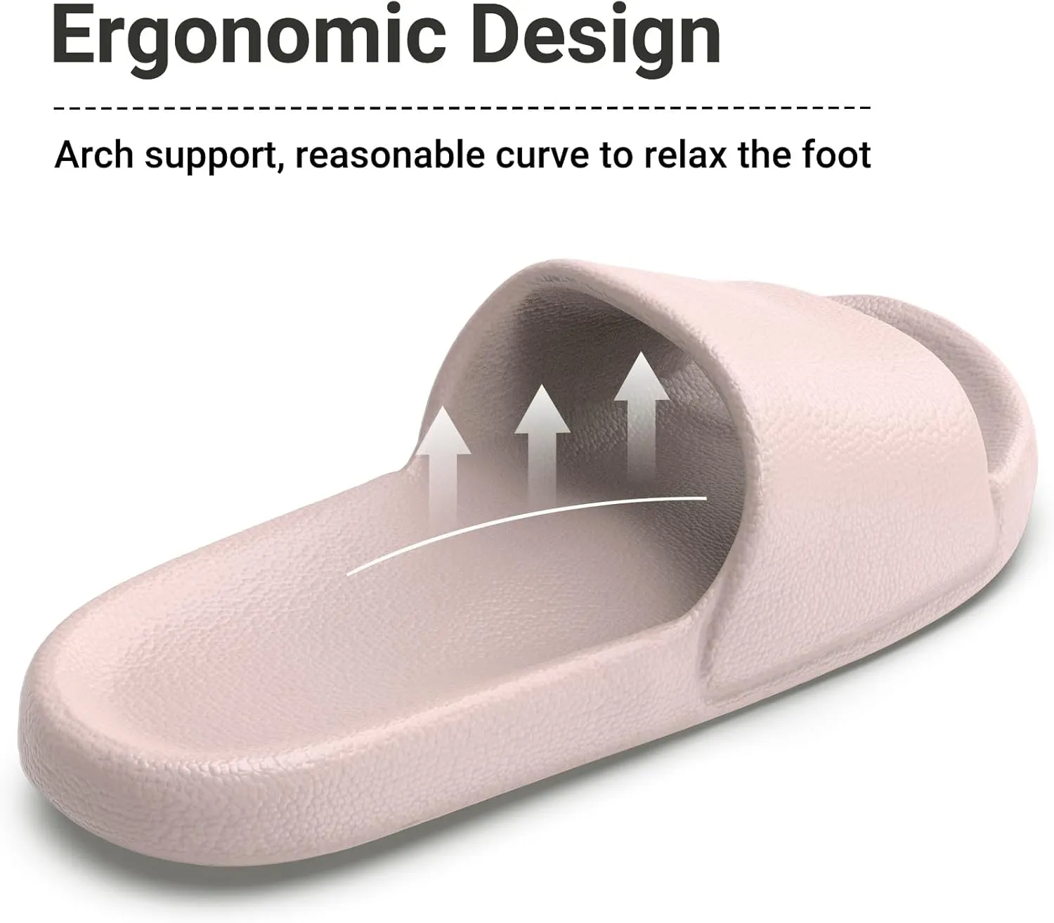Non-Slip Shower Shoes for Men & Women - House Slippers with Arch Support Quick-Drying, Non-Slip - Cloud Slides Sandals Pool - Perfect for Home, Beach, and Travel