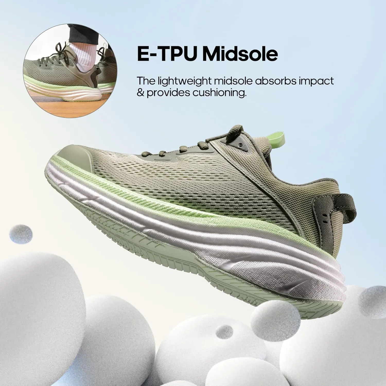 NORTIV 8 Men's Running Shoes, Comfortable Cushioning Sneakers, Breathable Non Slip Tennis Walking Athletic Footwear for Gym Workout Jogging
