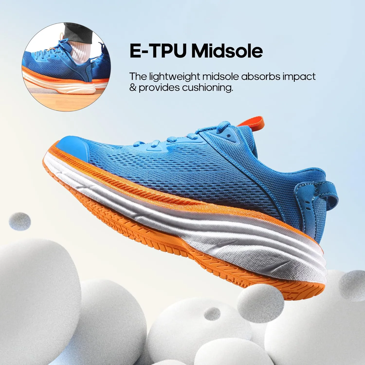 NORTIV 8 Men's Running Shoes, Comfortable Cushioning Sneakers, Breathable Non Slip Tennis Walking Athletic Footwear for Gym Workout Jogging