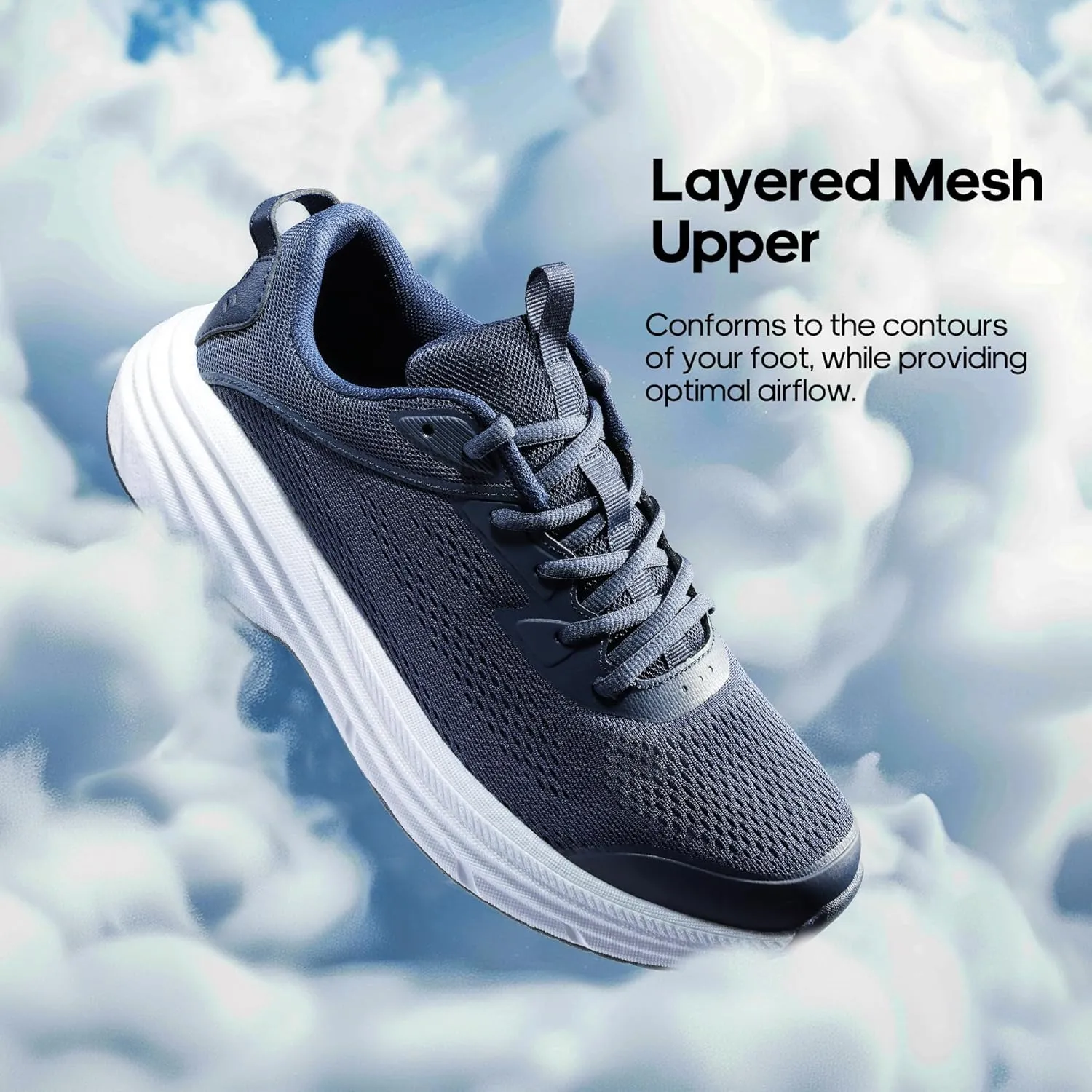 NORTIV 8 Men's Running Shoes, Comfortable Cushioning Sneakers, Breathable Non Slip Tennis Walking Athletic Footwear for Gym Workout Jogging