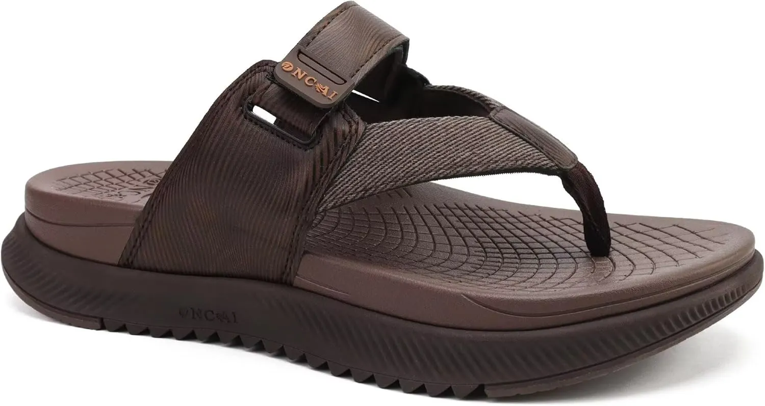 ONCAI Mens Orthopedic Flip Flops Men's Walking Sandals with Arch Support Sport Recovery Sandal for Man size 7-14