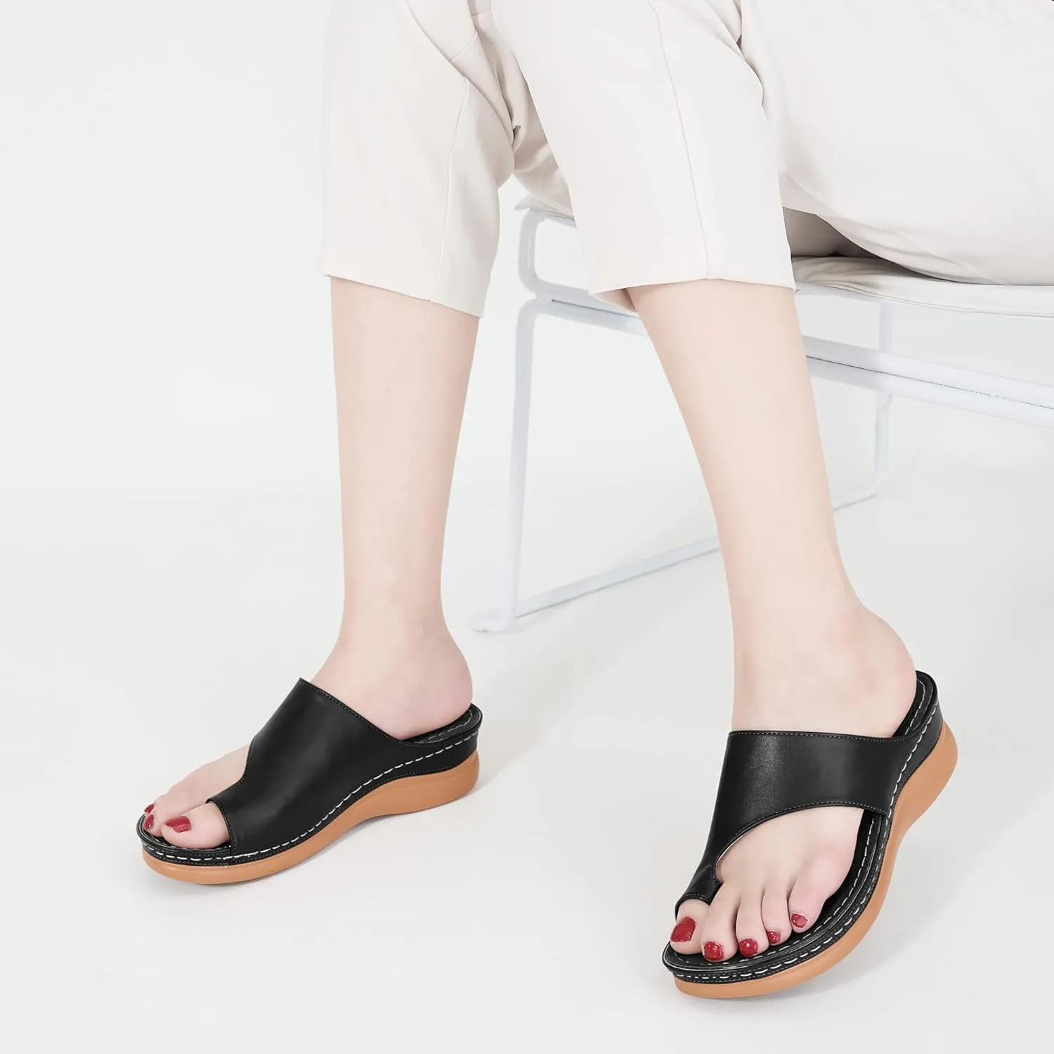 Orthopedic Wedge Sandals for Women: Comfortable Dressy Summer Sandals Women Comfortable Casual Walking Wedges Platform