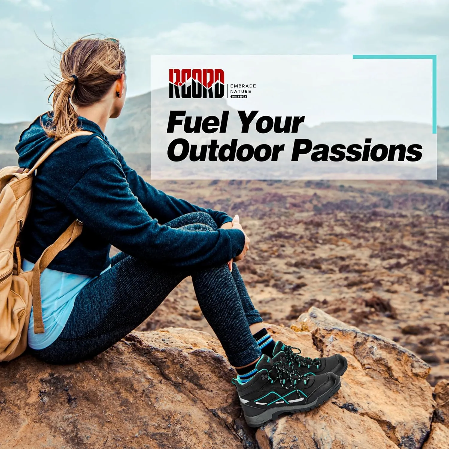 R CORD Womens Hiking Boots Waterproof Mid-Cut Hiking Boots Womens Non-Slip Hiking shoes Outdoor Trekking Camping Trail Outdoor