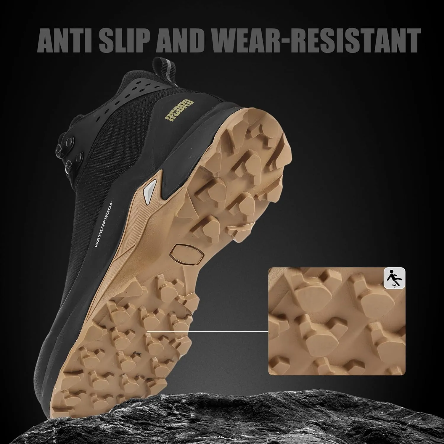 R CORD Womens Waterproof Hiking Shoes Lightweight Comfortable Hiking Boots For Women Non-slip Outdoor Walking Camping Trekking Trail Shoes For All Seasons