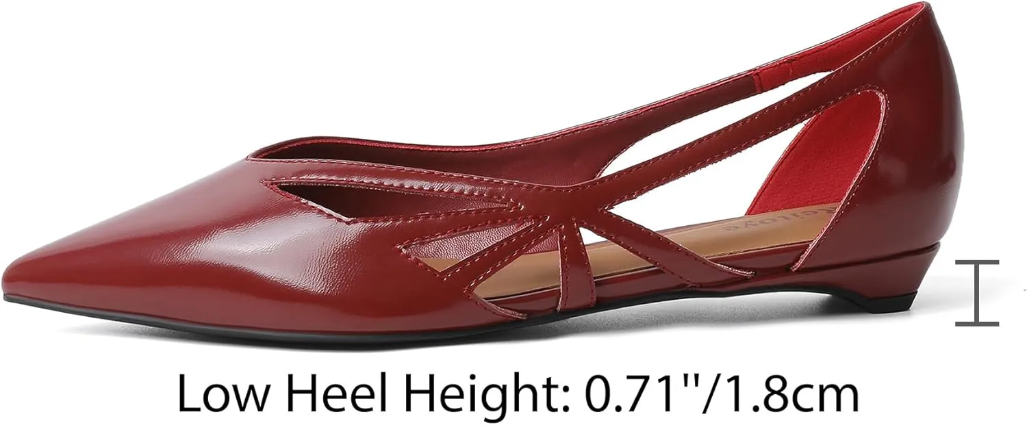 Reitoye Flats for Womens Closed Pointed Toe Ballet Flat Comfortable Dressy Work Slip On Casual Shoes Womens Flats