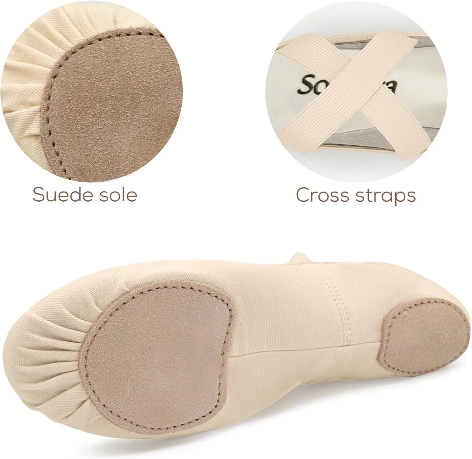 SD16 Bliss, Stretch Canvas Split Sole Ballet Shoes for Adults, Women, High Performance