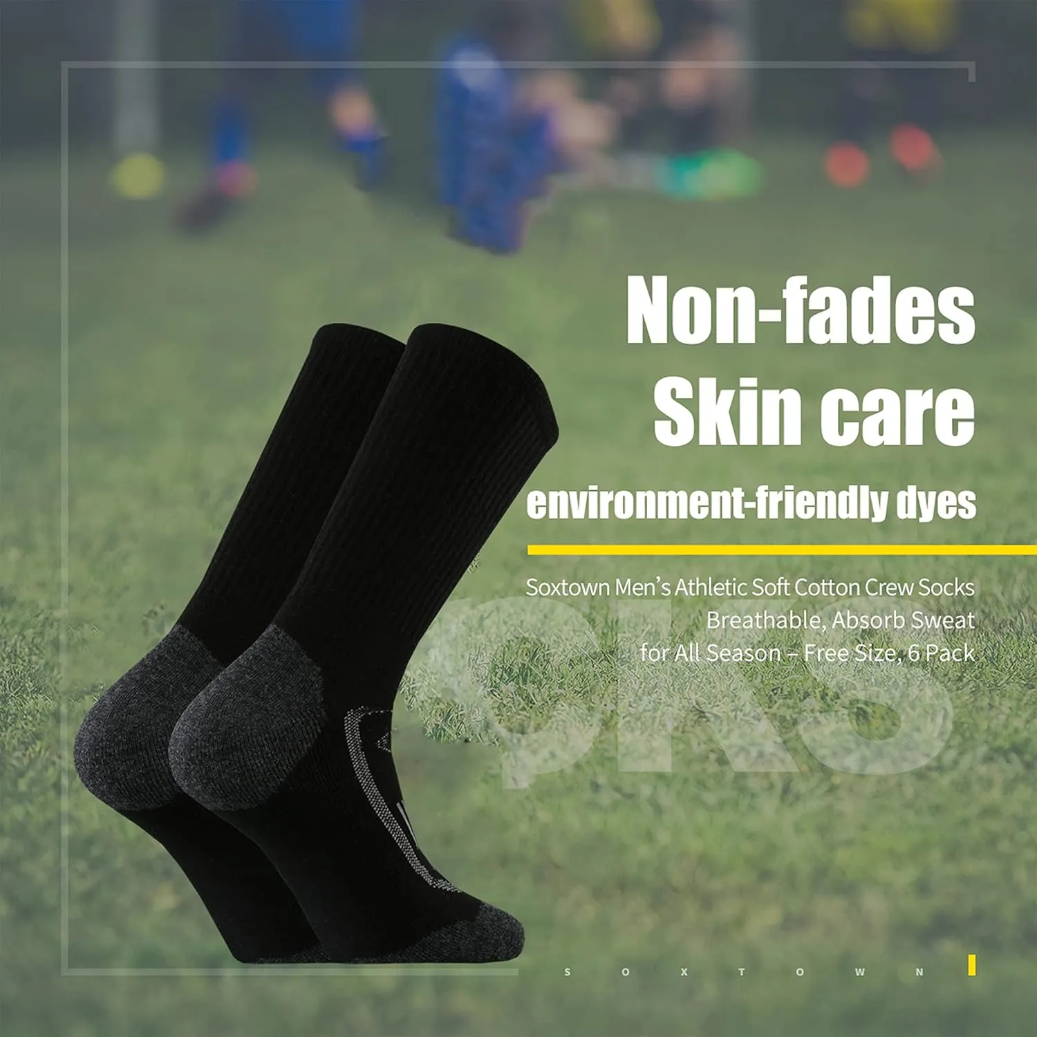 SOX TOWN Men's Merino Wool Cushion Crew Socks for Outdoor Hiking Hike Trail Performance Moisture Wicking Lightweight Summer