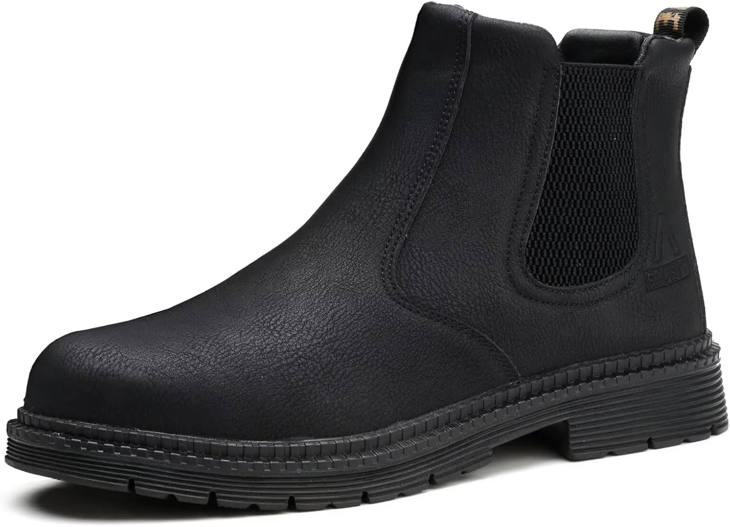 Steel Toe Work Boots for Men Women Slip-on Chelsea Boots, Men's Industrial Construction Shoes, Waterproof, Lightweight, Comfortable, Non-slip Safety Boots