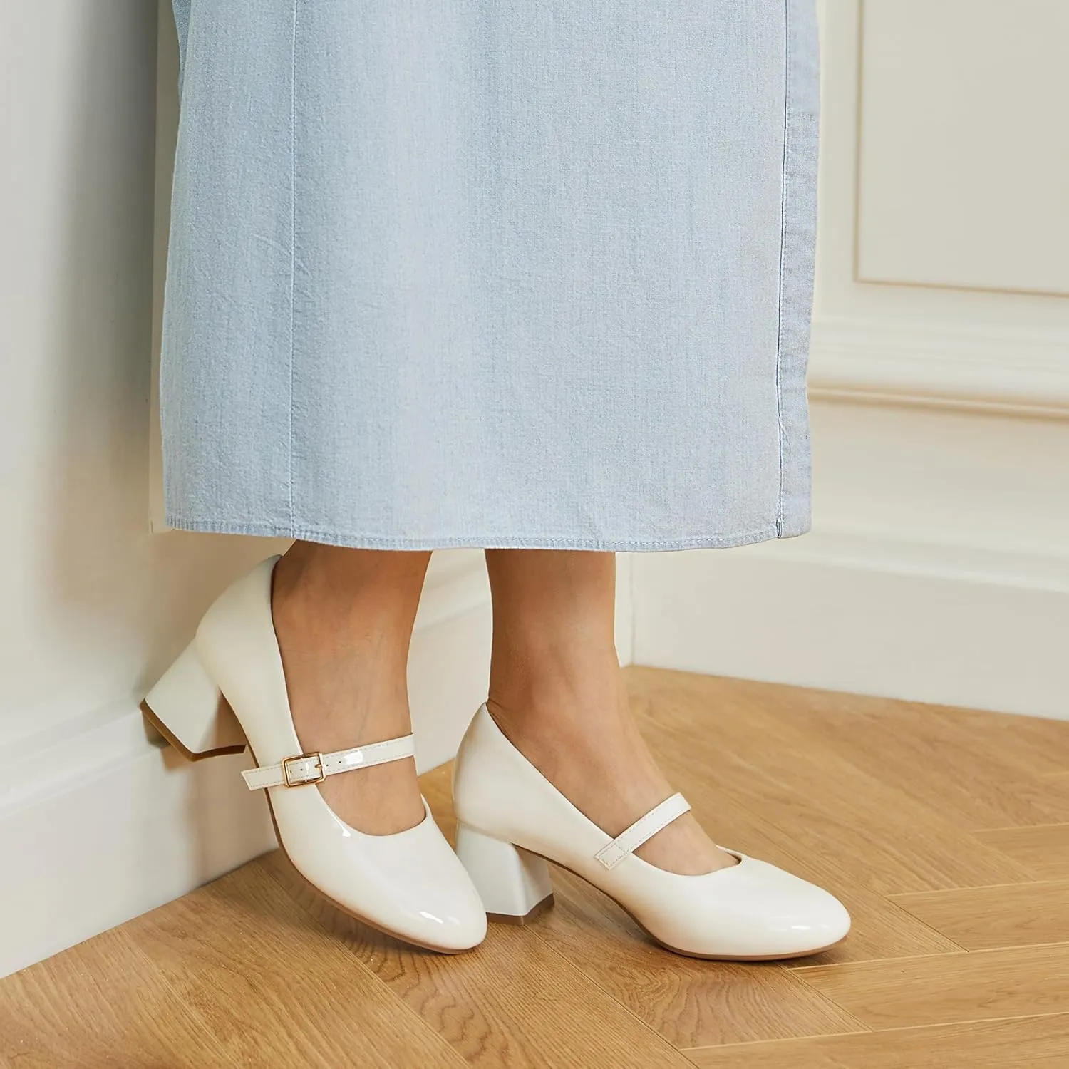 Trary Mary Jane Shoes Women, Chunky Mary Janes Heels for Women Shoes Dressy Casual, Dress Shoes for Women Block Heels Closed Toe Mary Jane Pumps