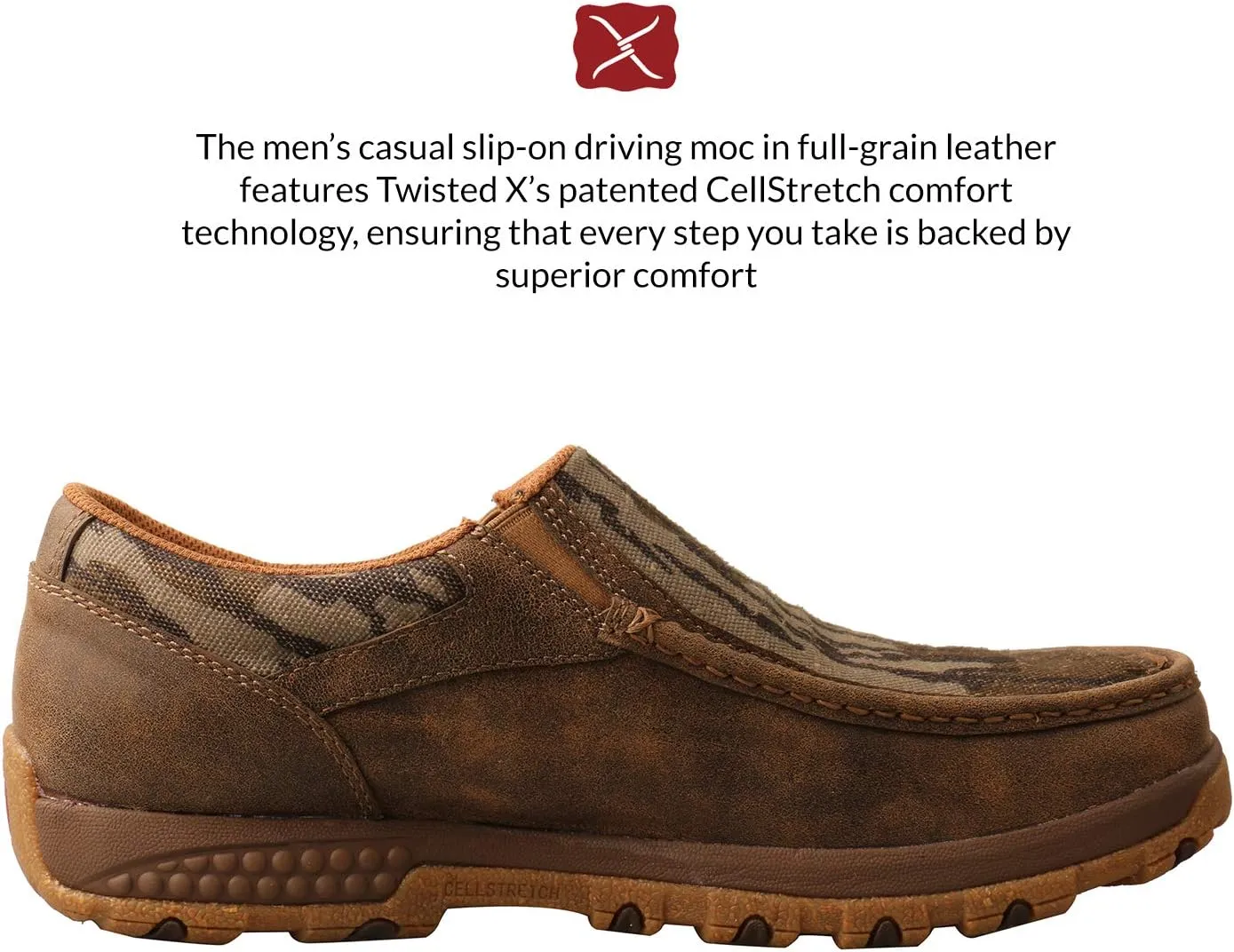 Twisted X Men's Lace-Up Chukka Driving Moc with CellStretch