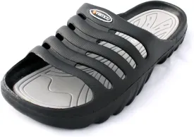 Vertico - Shower Sandals | Slide-On and Comfortable Pool-Side Shoes - Black & Grey