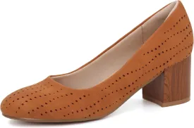 Women Low Block Chunky Heels Work Pumps Comfortable Dress Shoes