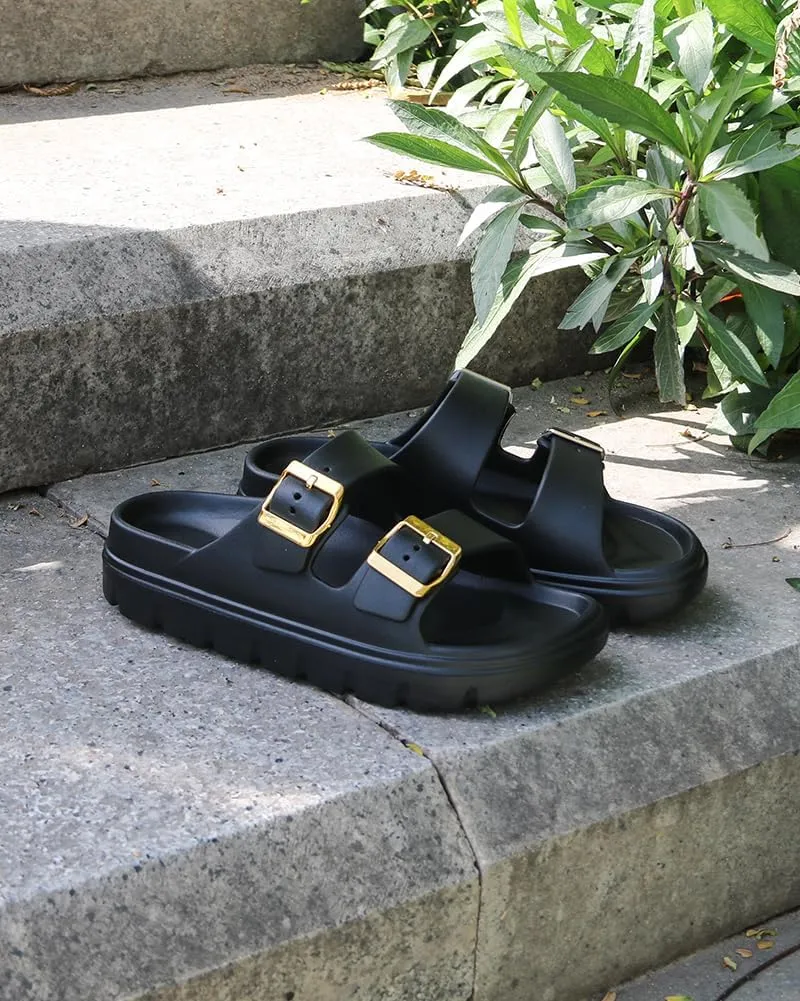 Women's Adjustable Double Strap Orthopedic Sandals - Waterproof High-Resilience EVA Platform Slides with Arch Support, Non Slip Recovery Slippers for Beach Pool Outdoor
