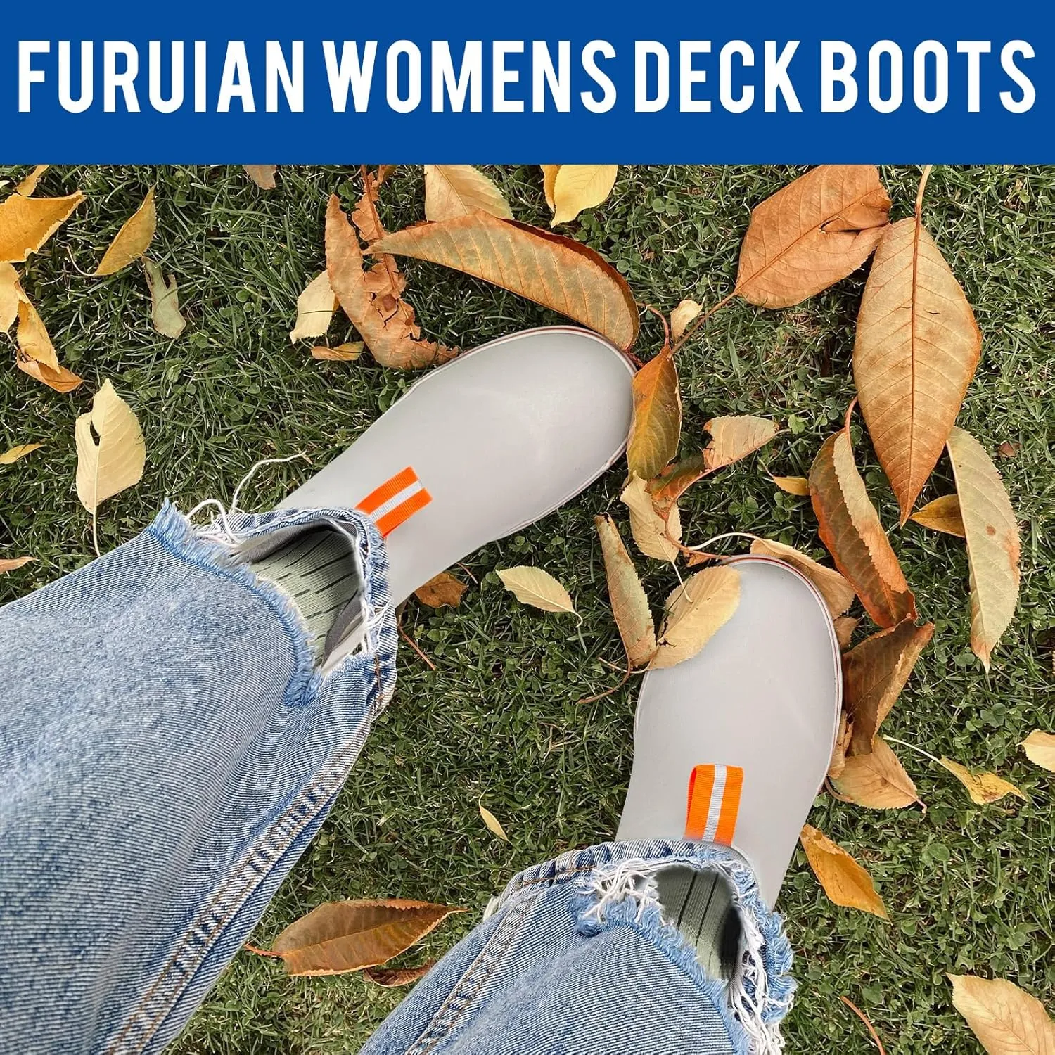 Women's Deck Boots Ankle Rain Boots Fishing Boots Rubber Waterproof Slip-Resistant Outdoor Work Shoes