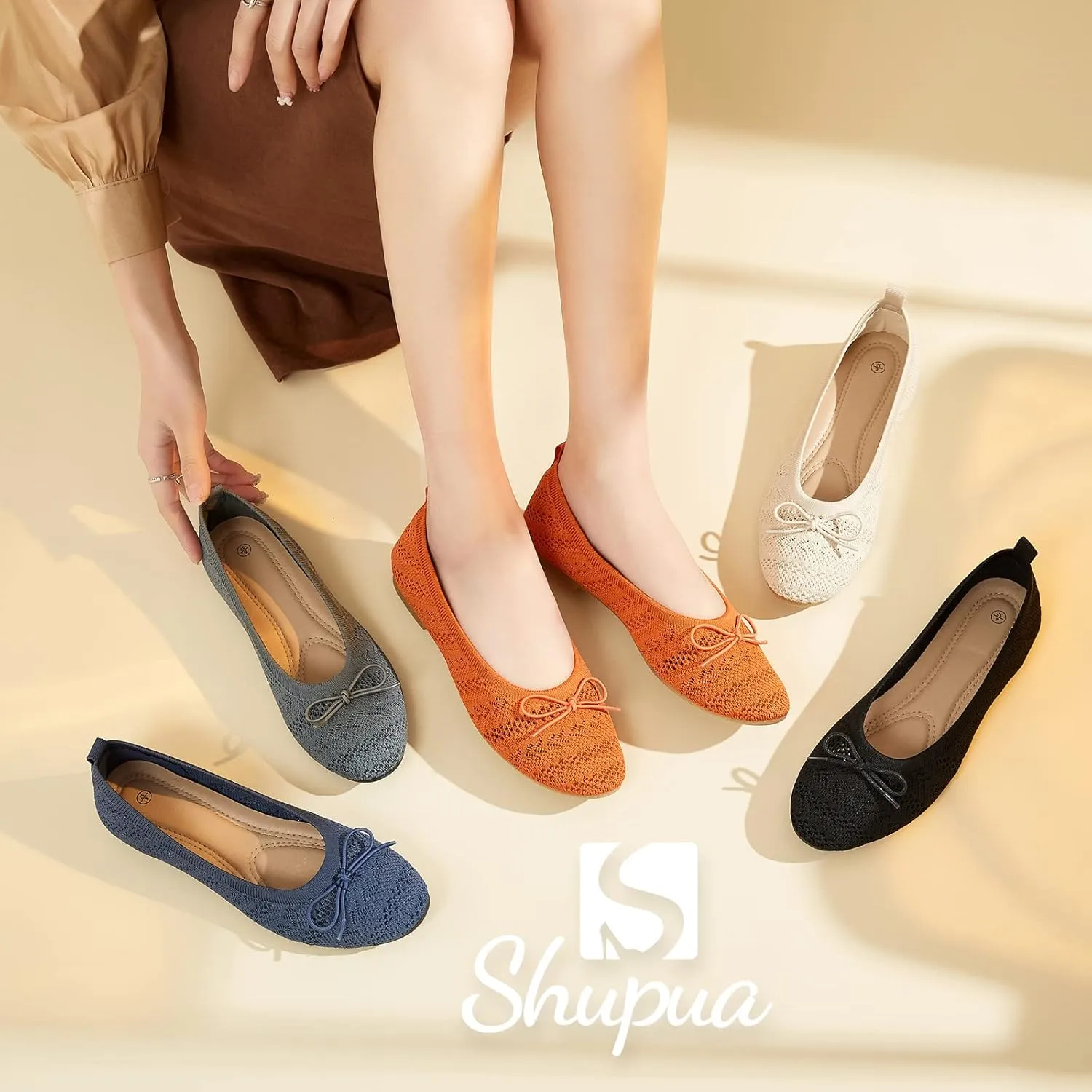 Women's Flats Shoes Dress Shoes Round Toe Ballet Flats Comfortable Crochet Lace Black Flats Low Heel