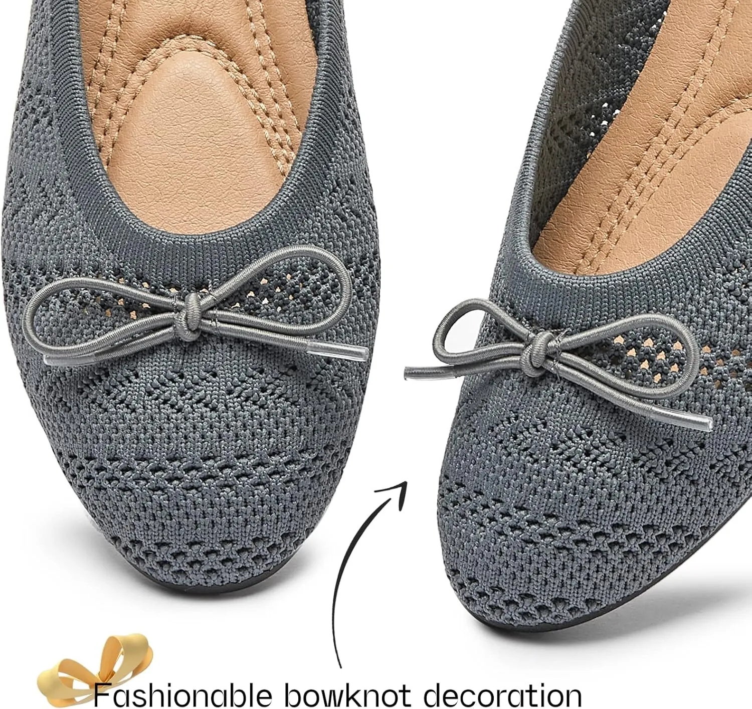 Women's Flats Shoes Dress Shoes Round Toe Ballet Flats Comfortable Crochet Lace Black Flats Low Heel