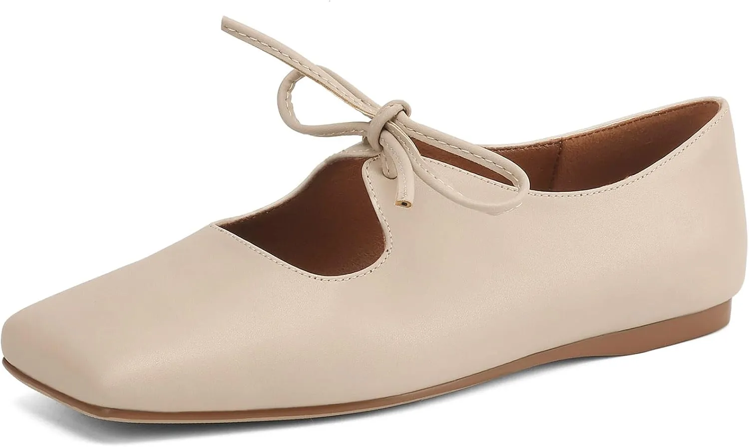 Women's Flats Soft Faux Leather Mary Jane Flats Comfortable Ballet Flats Business Casual Work Square Toe Slip On Dress Mary Jane Shoes