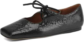 Women's Flats Soft Faux Leather Mary Jane Flats Comfortable Ballet Flats Business Casual Work Square Toe Slip On Dress Mary Jane Shoes