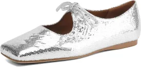 Women's Flats Soft Faux Leather Mary Jane Flats Comfortable Ballet Flats Business Casual Work Square Toe Slip On Dress Mary Jane Shoes