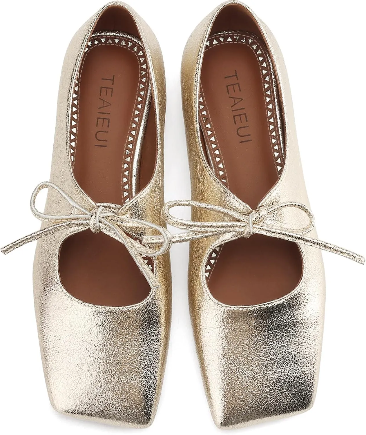 Women's Flats Soft Faux Leather Mary Jane Flats Comfortable Ballet Flats Business Casual Work Square Toe Slip On Dress Mary Jane Shoes