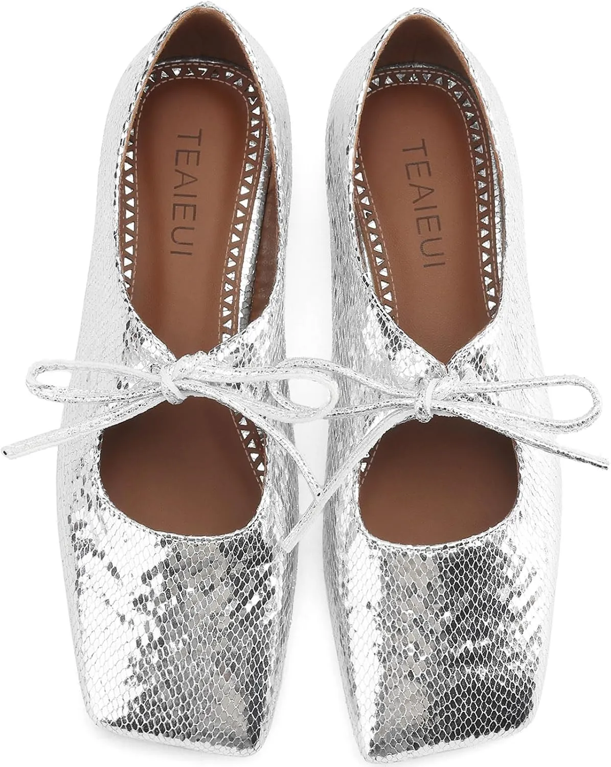 Women's Flats Soft Faux Leather Mary Jane Flats Comfortable Ballet Flats Business Casual Work Square Toe Slip On Dress Mary Jane Shoes