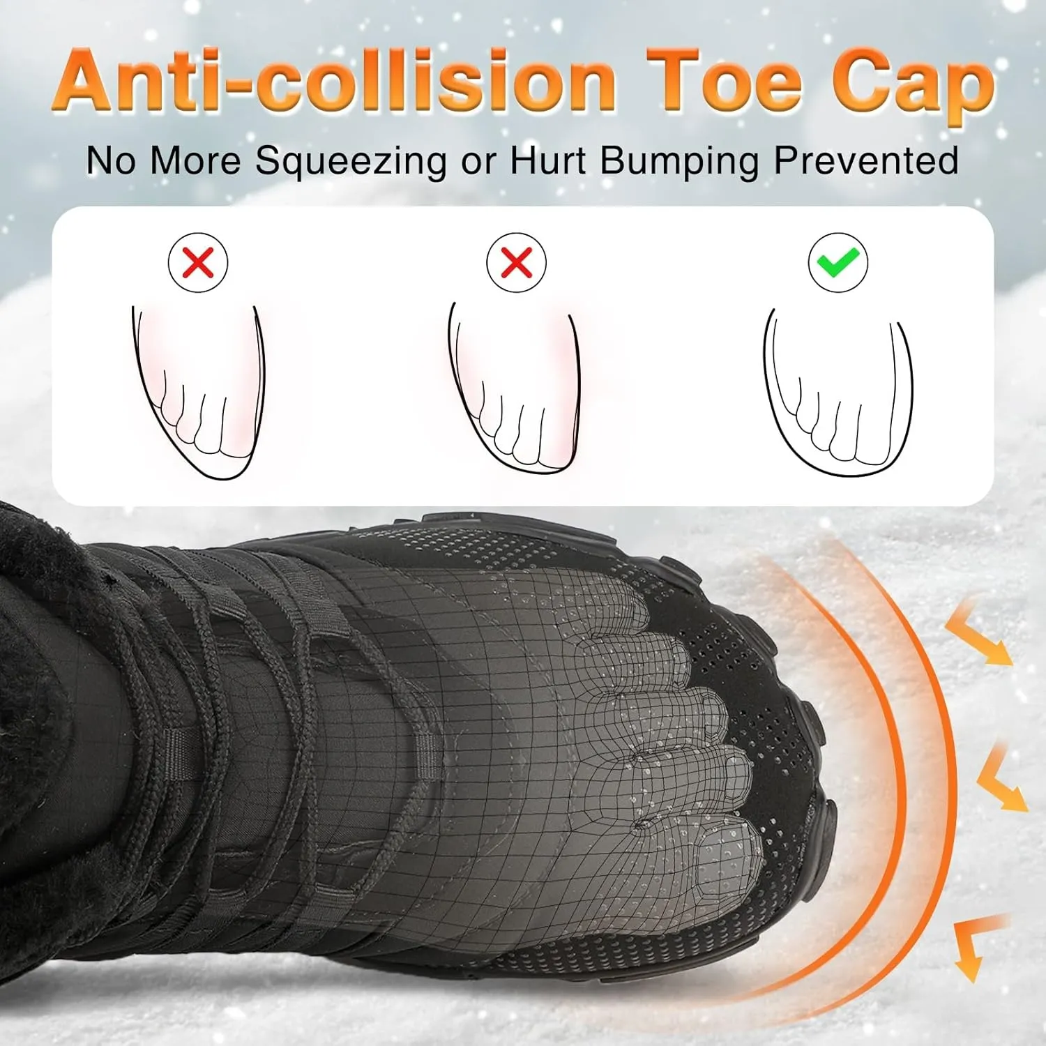 Womens Mens Barefoot Boots Shoes Minimalist Winter Snow Boots Warm Ankle Booties Zero Drop Sole Wide Toe Box Slip on Sneakers