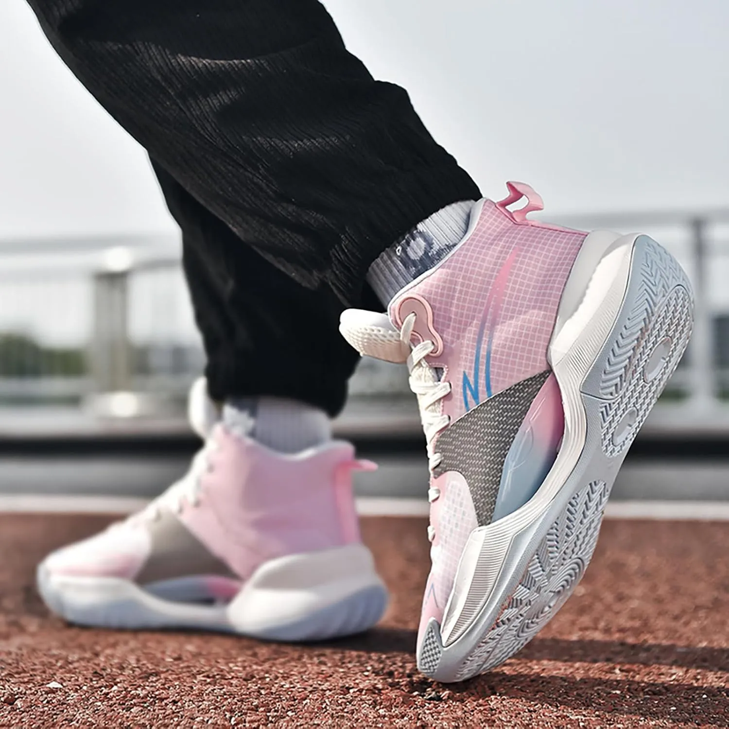 Womens Mens Basketball Shoes Fashion Athletic Sneakers Breathable Leightweight Non Slip High Top Outdoor Sport Shoe