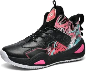 Womens Multicolor Breathable Mesh Lace Up Basketball Shoes Fashion High Top Non-Slip Running Sneakers Casual Athletic Tennis Walking Shoes