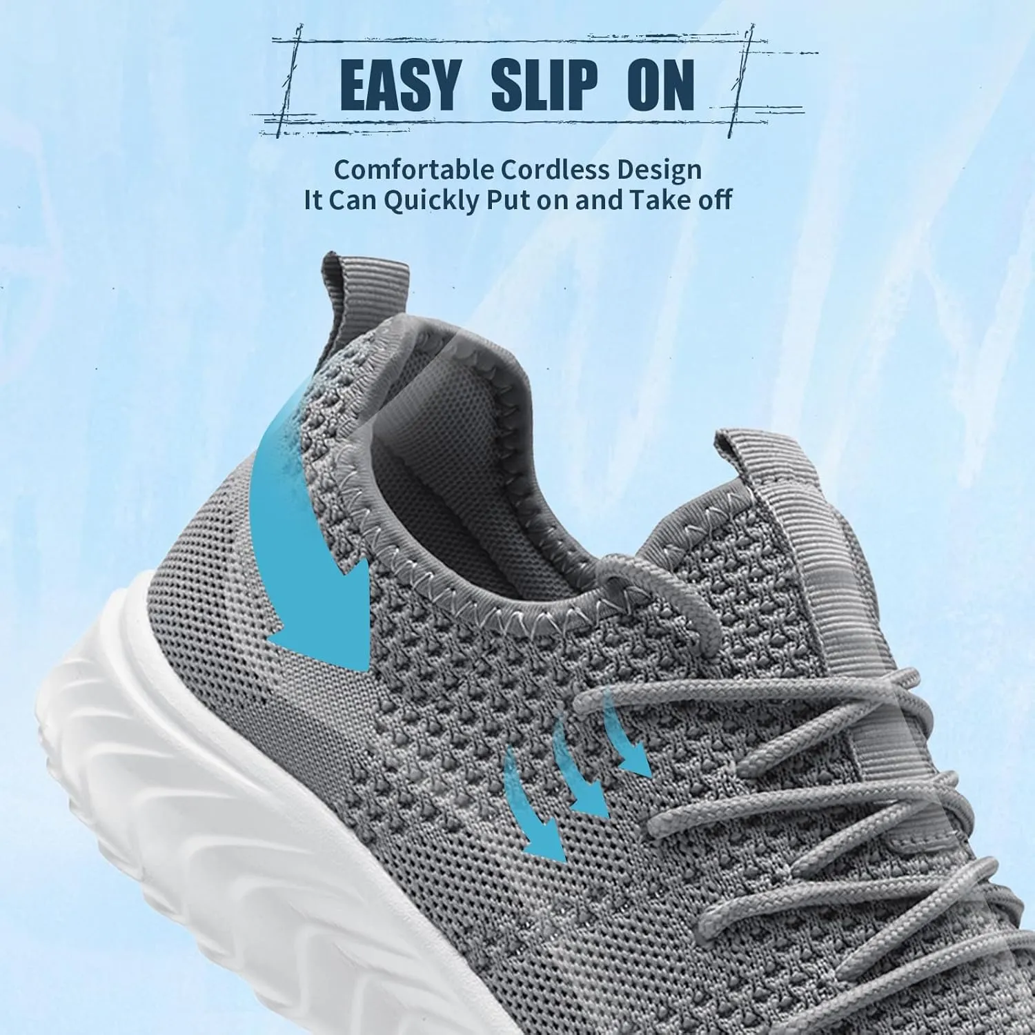 Womens Tennis Shoes Running Shoes - Gym Sneakers Shoes Walking Workout Shoes Non Slip Walking Athletic Slip On Lightweight Breathable Shoes
